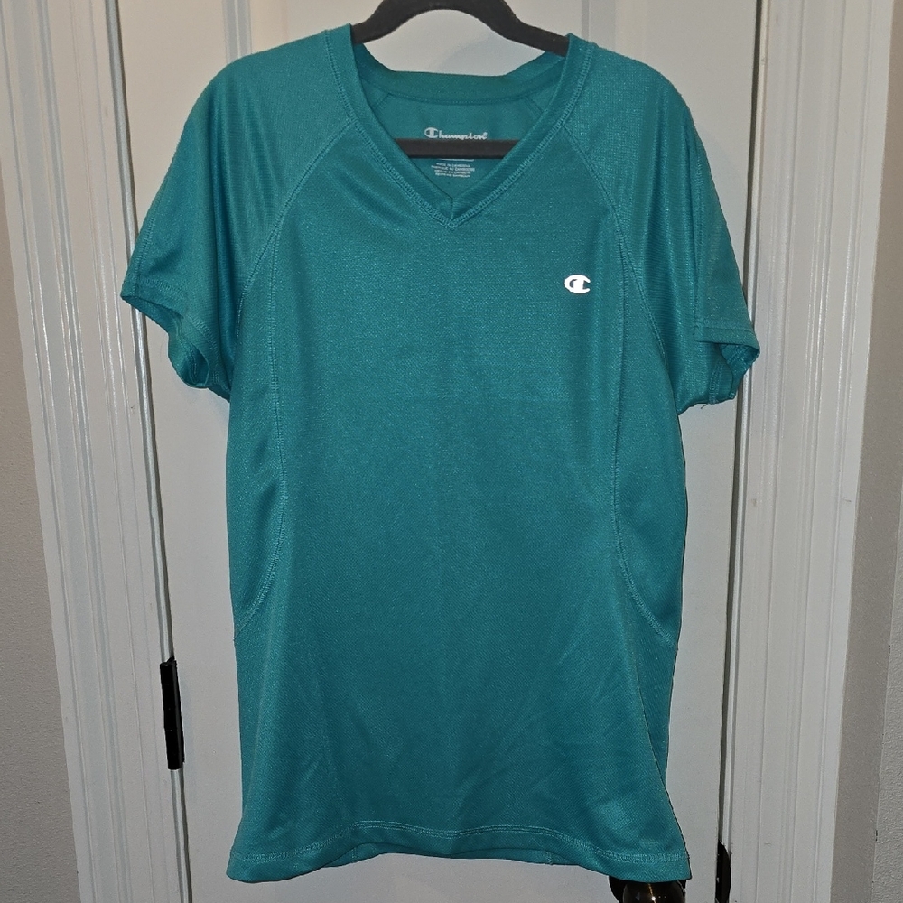 Champion Blue-Green Short Sleeve Athletic Tee
